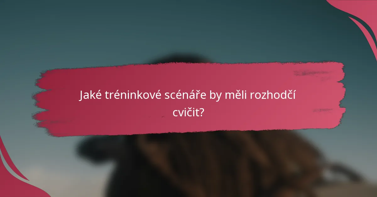 Jaké tréninkové scénáře by měli rozhodčí cvičit?