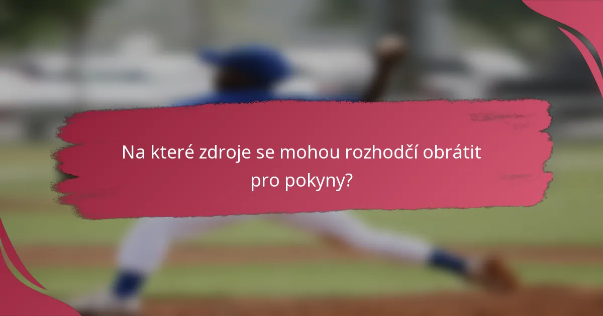 Na které zdroje se mohou rozhodčí obrátit pro pokyny?